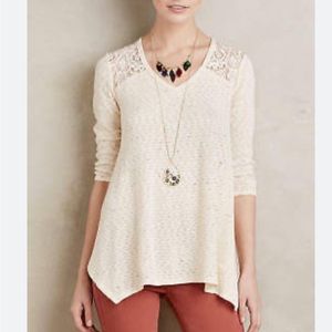 NWT Anthropologie Cream Lace Detailed Tunic | XL